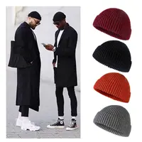 Cappello invernale in lana personalizzato Fiserhman Beanie cappello lavorato a maglia a costine berretto corto cappello da pescatore da uomo personalizzato