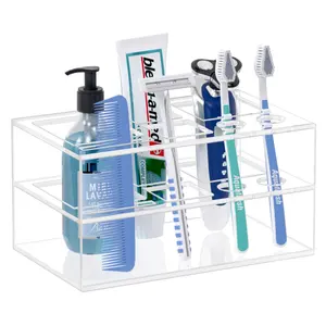 浴室梳妆台台面亚克力牙科收纳牙刷收纳器牙膏架