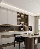Aparador Moderno de Madera para Sala de Estar, Personalizado, con Iluminación LED, Marco de Aluminio y Puerta de Vidrio, Venta Caliente del Fabricante