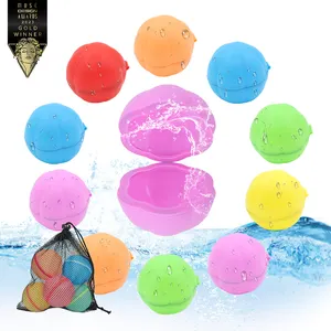 Atacado 15 Pcs Summer Fun Water Toys Balões de Água Reutilizáveis Quick Fill Self Sealing Silicone Water Ball para Family Game