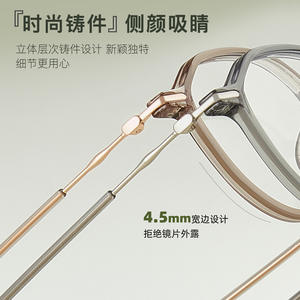 Monture de lunettes rétro ronde en TR90, anti-lumière bleue, monture complète, unisexe, verres en acrylique, fabriqué à Danyang - Product Image 4