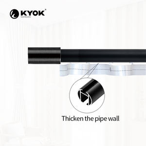 KYOK Cylindrical Finial Curtain Rod Multi-Color (Black/<b>Gold</b>/Silver) Modern Style for Home Office <b>Kitchen</b> Living Room - Product Image 6