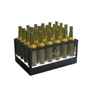 24 Bottles Big Capacity Custom Logo Bar Led Wine Beer Wine Cooler Acrylic Ice Bucket With Led