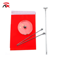 Drapeau de table personnalisé à double mât avec base ronde en cristal, mât en métal, tissu polyester, drapeau de table pour événements et réunions