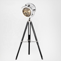 Lampes d'angle sur trépied de style nordique pour bureau, lampes sur pied vintage modernes décoratives en fer et en bois