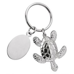 Llavero Metálico con Forma de Tortuga, Placa de 20x29 mm para Colgar Llaves - Product Image 1