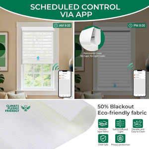 ستائر زيبرا كهربائية ذكية تعمل بالواي فاي من تويا، ستائر دوارة ذكية بسيطة لتصفية الضوء للاستخدام المنزلي اليومي مع نظام مدمج - Product Image 3