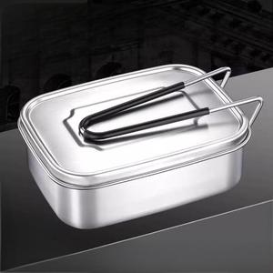 304 Stainless Steel <b>Lunch</b> <b>Box</b> Rectangle With Lid For Office Workers And Students - Product Image 1