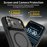 Étui de protection magnétique en aluminium de qualité militaire TPU+PC avec béquille, protection précise de l'appareil photo, toucher agréable, plus épais, antichoc