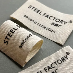 Label anyaman damask kustom mewah Logo merek transfer panas silikon 3D Label katun cetak untuk Aksesori garmen