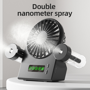 Advanced Daily Versatile <b>Humidifying</b> Cooling Fan Double Nano Large Spray Air Cooler Usb Rechargeable Battery Nozz Four-speed Win - Product Image 1