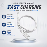 Nouveau câble USB C 2 en 1 60W PD, charge rapide 27W, connecteur double tressé, synchronisation des données, fil en silicone pour iPhone, Samsung, Android, ordinateurs portables