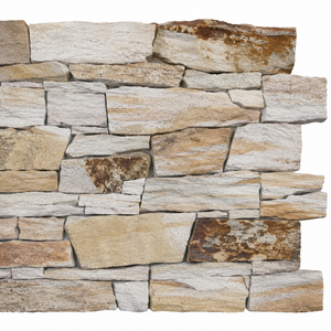 Revestimiento de Pared de Piedra Natural Rústica, Bloques de Piedra Arenisca con Aspecto Desgastado en Tonos Beige, Amarillo y Blanco - Product Image 3