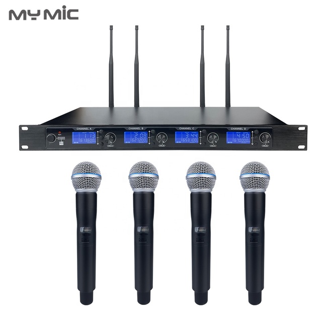 MY MIC DXW04-1 High Quality Uhf Microphone Wireless Professional Stage Performance with 4 Channels for Singing KTV