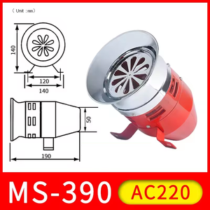 Sirena de Motor MS-390, Precio de Fábrica, 12V 24V 110V 220V, Sirena de Ataque Aéreo, <span class=keywords><strong>Bocina</strong></span> de Alarma Industrial, Sonido de Alto Decibelio para Auto <span class=keywords><strong>y</strong></span> Camión - Product Image 1