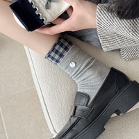 Nouvelle collection automne-hiver de chaussettes Dui Dui pour femmes, rayées en forme de nœud, mi-mollet, en coton peigné