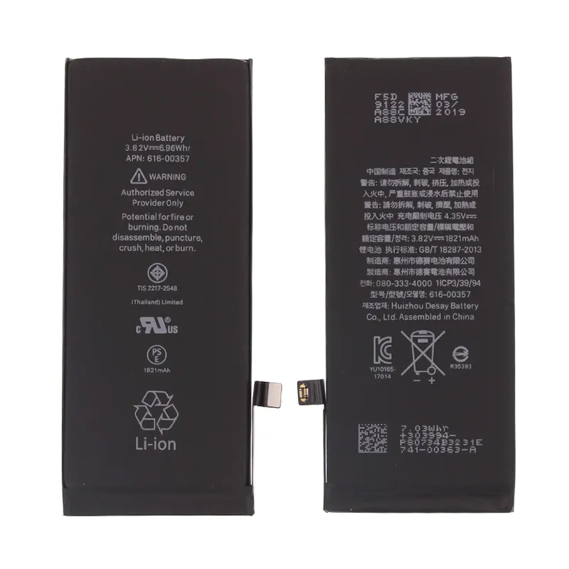 Toptan cep telefonu Apple için batarya iPhone 8 artı onarım servis parçaları iPhone 8 için pil değiştirme Li-ion polimer