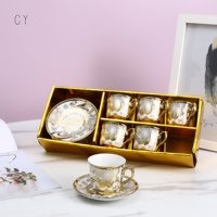 Ensemble de tasses à café européennes créatives de luxe, tasse à café réutilisable pour le bureau et la maison, ensemble cadeau de 12 pièces