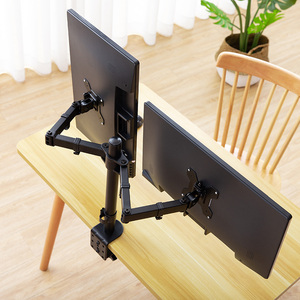 14 "-<span class=keywords><strong>27</strong></span>" Écran réglable <span class=keywords><strong>Double</strong></span> bras de moniteur <span class=keywords><strong>Support</strong></span> de bureau pour ordinateur portable <span class=keywords><strong>Support</strong></span> de ressort à gaz pour 2 moniteurs - Product Image 4