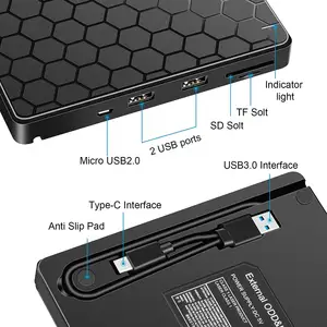 Nouveau <span class=keywords><strong>graveur</strong></span> de <span class=keywords><strong>CD</strong></span> USB 3.0 avec 4 ports USB et 2 emplacements pour carte TF/SD pour ordinateur portable Mac PC <span class=keywords><strong>Windows</strong></span> 11/<span class=keywords><strong>10</strong></span> Linux OS usb externe dvd rw drive - Product Image 4