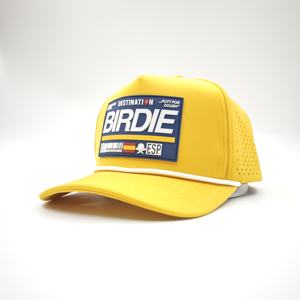 Casquette de baseball ajustable pour papa, en polyester Dobby Dot imperméable, avec logo brodé personnalisé, 5 panneaux, perforations découpées au laser, pour le sport et le golf - Product Image 3