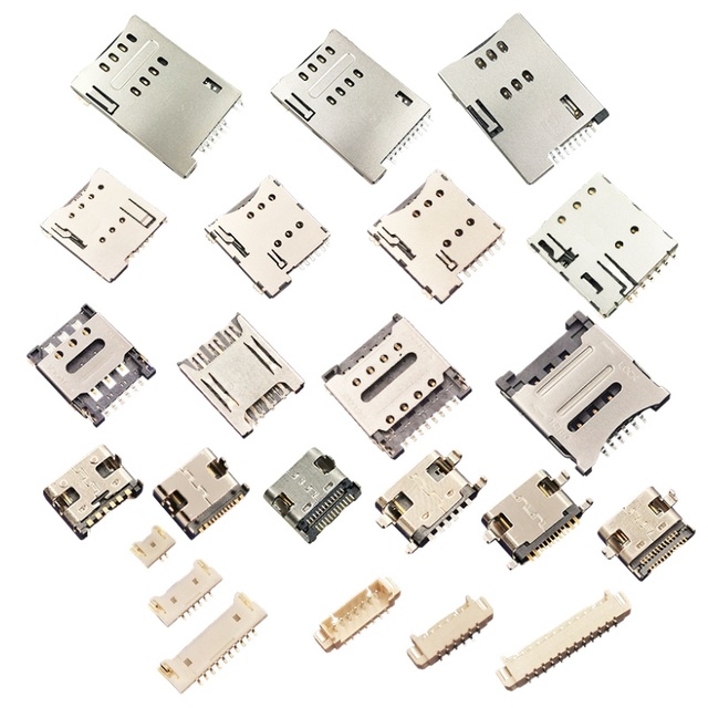 Connector SIM Card Holder Mobile Phone Card Slot SD Card  Usb 2.0 Male Connector Black Audio