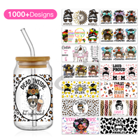 Haute qualité 16 oz UV DTF tasse WrapsTransfers UV DTF Libbey tasse Wraps autocollant UV DTF tasse Wrap transferts soins infirmiers autocollants