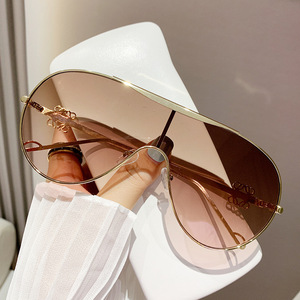 Oversized <b>Aviator</b> <b>Sunglasses</b> Metal Gold Frame UV400 Protection Unisex Style - Product Image 1