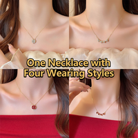 Collier réversible multi-styles fleur et cœur, motif personnalisable, ornement de cou tendance à superposer