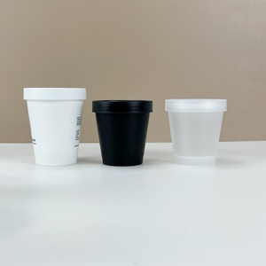 Wide-Mouth Empty PP <b>Plastic</b> <b>Jar</b> 100g 200g Matte Black White Body Scrub <b>Jar</b> Frosted Cosmetic Eye Face Cream <b>Jar</b> with Screw Cap - Product Image 1