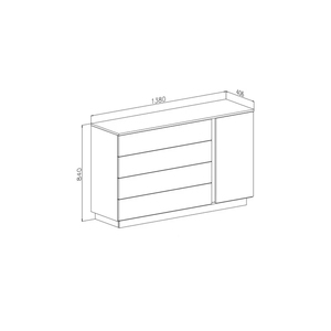 <strong>White</strong> High <strong>Gloss</strong> <strong>Chest</strong> <strong>of</strong> <strong>Drawers</strong> Wooden Clothes Storage Furniture - Product Image 2