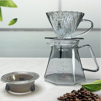 Carafe à café minimaliste en verre borosilicate, forme nuage, pour service, couleur gris fumé