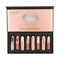 Emballage en papier sur mesure Ensemble de boîtes de brillant à lèvres et de crayon à lèvres Boîtes rigides sans rouge à lèvres cosmétique de luxe Rouge à lèvres en carton gris