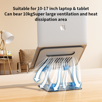 Support d'ordinateur portable pliable en aluminium et plastique réglable pour tablettes et ordinateurs de 14 à 17,3 pouces