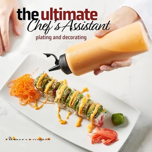 Condiment Soy <b>Squeeze</b> <b>Bottles</b> 16 Oz Easy Pour Sauce <b>Bottles</b> With Leak Proof Snap Cap <b>Squeeze</b> <b>Bottles</b> for Sauces - Product Image 3