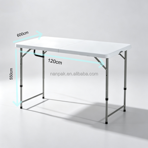 <span class=keywords><strong>Mesa</strong></span> Plegable Rectangular de Plástico de 4 Pies al por Mayor, Plegable por el Centro, Portátil, para Banquetes, Comedor, Alquiler para Bodas y Fiestas - Product Image 2