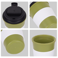Tasse à café portable mini double paroi en PP sans BPA, anti-fuite, isolante thermiquement, avec couvercle push-pull, pour utilisation en voiture