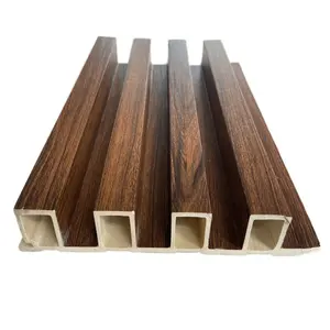 Wooden Grain WPC Wall Panels For Interior Wall Decoration WPC Fluted Wall Panel