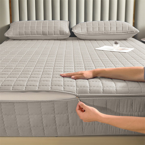 Coprimaterasso Antimacchia Semplice e Completo, Grigio, <span class=keywords><strong>per</strong></span> Hotel e Casa, Misura King Size, Personalizzabile - Product Image 1