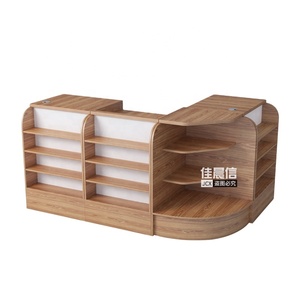 Mostrador de Caja para Supermercado o Tienda de Conveniencia, Ecológico, de Madera, 900 mm de Altura, 600 mm de Ancho, 2 Compartimentos - Product Image 1