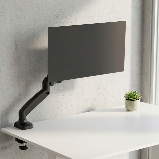 AUKI Black Heavy Duty Single Monitor Mount Gas Spring Arm Desk Stand VESA Monitor Holder