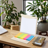 Nouvel arrivage de bloc-notes de couverture en carton de lait recyclé écologique Notes autocollantes et ensemble de stylos en tissu et en aluminium