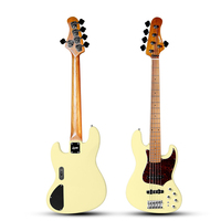 Basse électrique jazz professionnelle 5 cordes pleine taille de qualité supérieure avec micros actifs puissants, maniabilité fluide et son riche