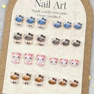 Japonés Kawaii Kt gato dibujos animados uñas joyería lindo arco resina 3D encantos Diy bailarina ovalada manicura suministros caja del teléfono basura Decoración - Product Image 4