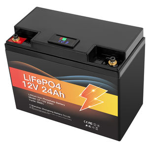 Lifepo4 12v 24ah ディープサイクルバッテリーパック 充電式ソーラーリチウムイオンリン酸鉄パック LEDディスプレイ付き - Product Image 4