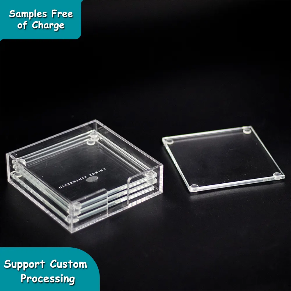 Sample Free Factory Sale Custom Sublimation Photo Printed Blank Clear Personalized Glass Coaster