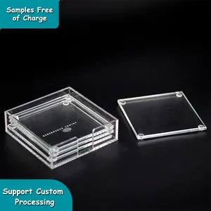 Sampel Gratis Pabrik Penjualan Kustom Foto Sublimasi Dicetak Kosong Bening Dipersonalisasi Glass Coaster