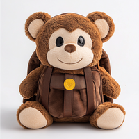 CPC Sacs d'école pour enfants Peluches Sac à dos en peluche Lapin Épaule Sac à bandoulière Singe Peluche Poupée Animal Peluche Sac à dos