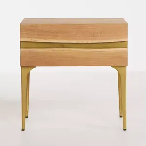 Table de chevet moderne Prana Live-Edge de luxe en bois massif hôtel nordique 2024 Offres Spéciales