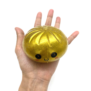 Balle anti-stress dorée scintillante en forme de chignon de 8,5 cm avec remplissage de billes d'eau pour soulager l'anxiété sur le bureau, cadeau pour enfants - Product Image 3